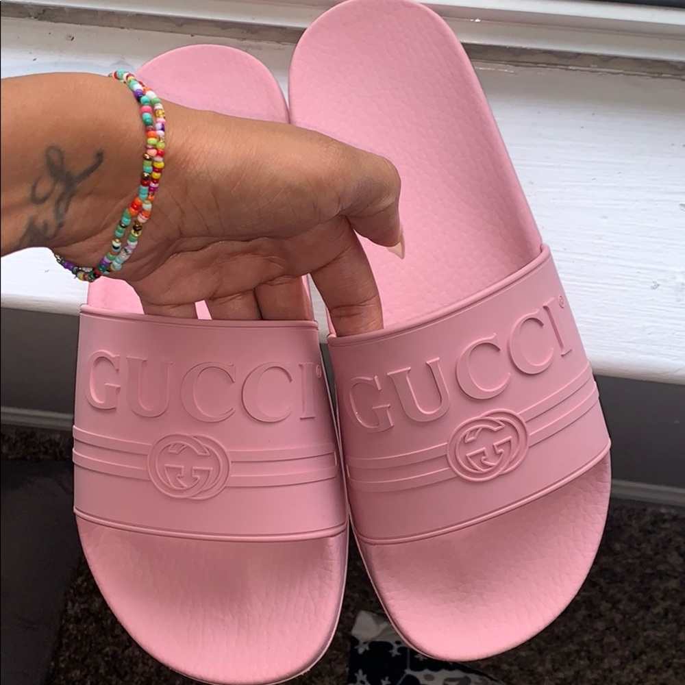 Pink Gucci slides